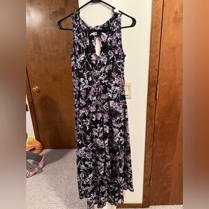 Floral Maxi Dress in Black and Purple